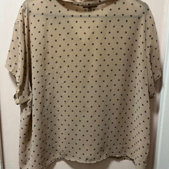 Nude Chiffon Top with Black Stars - Picture 1 of 2